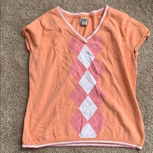 Orange Argyle short sleeve shirt